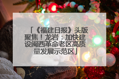 《福建日报》头版聚焦！龙岩：加快建设闽西革命老区高质量发展示范区