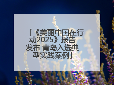 《美丽中国在行动2025》报告发布 青岛入选典型实践案例