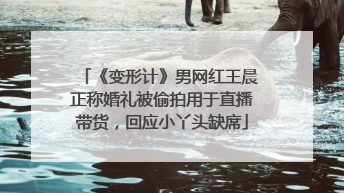 《变形计》男网红王晨正称婚礼被偷拍用于直播带货，回应小丫头缺席