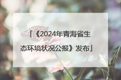 《2024年青海省生态环境状况公报》发布