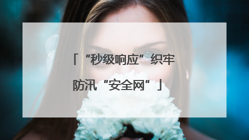 “秒级响应”织牢防汛“安全网”