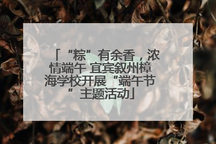“粽”有余香，浓情端午 宜宾叙州樟海学校开展“端午节”主题活动