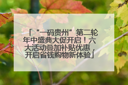 “一码贵州”第二轮年中盛典大促开启！六大活动叠加补贴优惠，开启省钱购物新体验