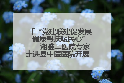 “党建联建促发展 健康帮扶暖民心”——湘雅二医院专家走进县中医医院开展健康帮扶活动