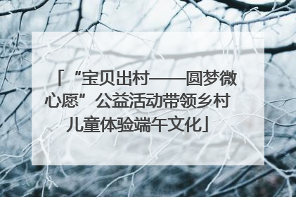 “宝贝出村——圆梦微心愿”公益活动带领乡村儿童体验端午文化
