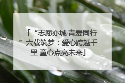 “志愿亦城·青爱同行”六载筑梦：爱心跨越千里 童心点亮未来