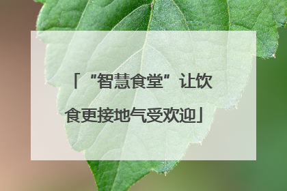 “智慧食堂”让饮食更接地气受欢迎