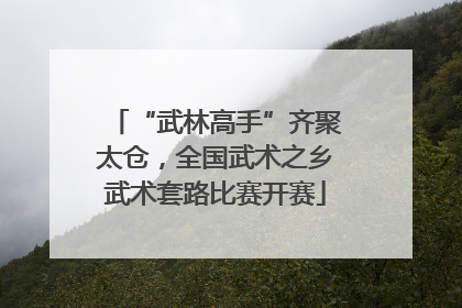 “武林高手”齐聚太仓，全国武术之乡武术套路比赛开赛