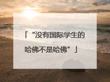 “没有国际学生的哈佛不是哈佛”