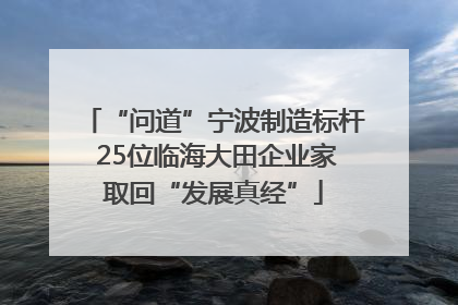 “问道”宁波制造标杆 25位临海大田企业家取回“发展真经”