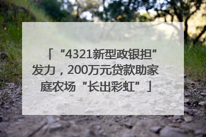 “4321新型政银担”发力，200万元贷款助家庭农场“长出彩虹”
