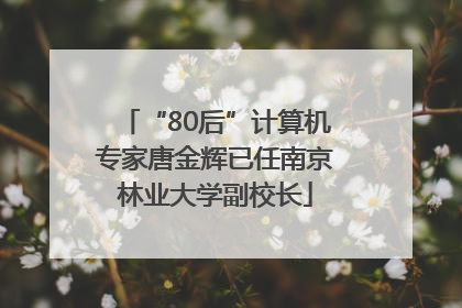 “80后”计算机专家唐金辉已任南京林业大学副校长