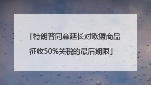 特朗普同意延长对欧盟商品征收50%关税的最后期限