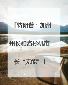 特朗普：加州州长和洛杉矶市长“无能”