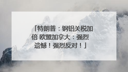 特朗普：钢铝关税加倍 欧盟加拿大：强烈遗憾！强烈反对！