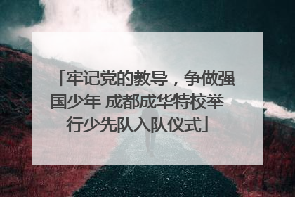 牢记党的教导，争做强国少年 成都成华特校举行少先队入队仪式