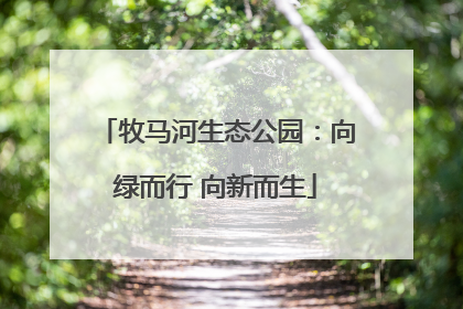 牧马河生态公园：向绿而行 向新而生