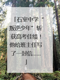 石室中学“叛逆少年”斩获高考佳绩！他给班主任写了一封信……