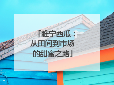 睢宁西瓜：从田间到市场的甜蜜之路