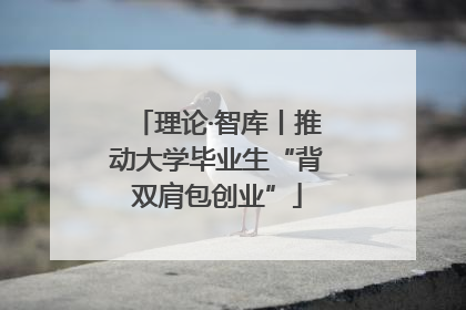 理论·智库丨推动大学毕业生“背双肩包创业”