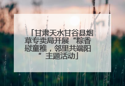 甘肃天水甘谷县烟草专卖局开展“粽香慰童稚，邻里共端阳”主题活动