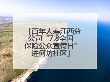 百年人寿江西分公司“7.8全国保险公众宣传日”进何坊社区