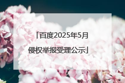百度2025年5月侵权举报受理公示