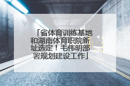 省体育训练基地和湖南体育职院新址选定！毛伟明部署规划建设工作