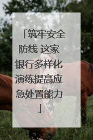 筑牢安全防线 这家银行多样化演练提高应急处置能力