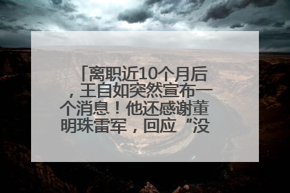 离职近10个月后，王自如突然宣布一个消息！他还感谢董明珠雷军，回应“没看过格力工资条”：真的不那么重要！
