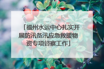 福州水运中心扎实开展防汛备汛应急救援物资专项督察工作