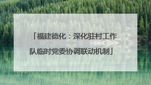 福建德化：深化驻村工作队临时党委协调联动机制