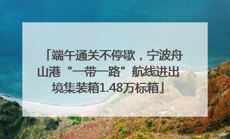 端午通关不停歇，宁波舟山港“一带一路”航线进出境集装箱1.48万标箱