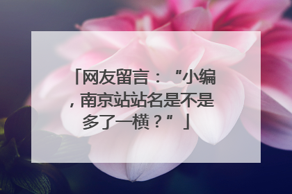 网友留言：“小编，南京站站名是不是多了一横？”