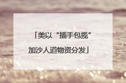 美以“插手包揽”加沙人道物资分发