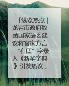 纵览热点｜龙岩市政府致函国家语委建议将客家方言“亻厓”字录入《新华字典》引发热议，当地回应