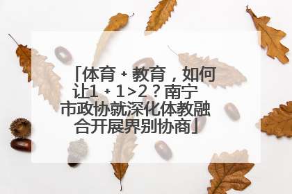 体育﹢教育，如何让1﹢1>2？南宁市政协就深化体教融合开展界别协商