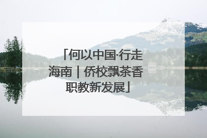 何以中国·行走海南｜侨校飘茶香 职教新发展