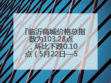 临沂商城价格总指数为103.28点，环比下跌0.10点（5月22日—5月28日）
