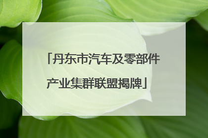丹东市汽车及零部件产业集群联盟揭牌