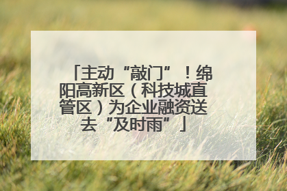主动“敲门”！绵阳高新区（科技城直管区）为企业融资送去“及时雨”