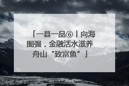 一县一品⑥丨向海图强，金融活水滋养舟山“致富鱼”