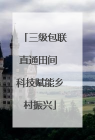 三级包联直通田间 科技赋能乡村振兴