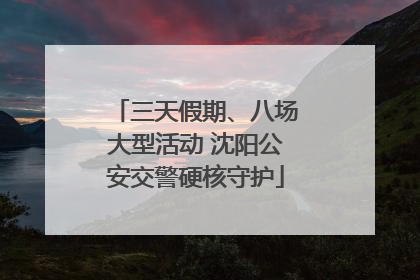 三天假期、八场大型活动 沈阳公安交警硬核守护