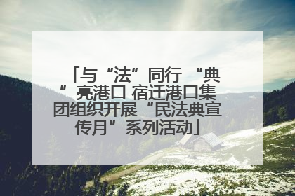与“法”同行 “典”亮港口 宿迁港口集团组织开展“民法典宣传月”系列活动