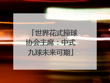 世界花式撞球协会主席：中式九球未来可期