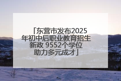 东营市发布2025年初中后职业教育招生新政 9552个学位助力多元成才