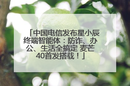 中国电信发布星小辰终端智能体：防诈、办公、生活全搞定 麦芒40首发搭载！