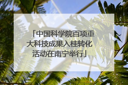 中国科学院百项重大科技成果入桂转化活动在南宁举行
