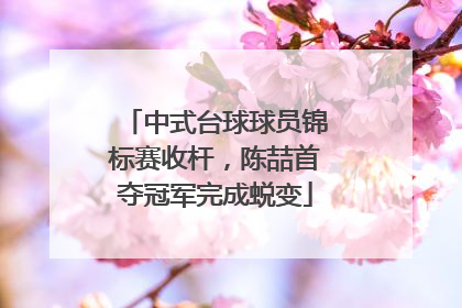 中式台球球员锦标赛收杆，陈喆首夺冠军完成蜕变
